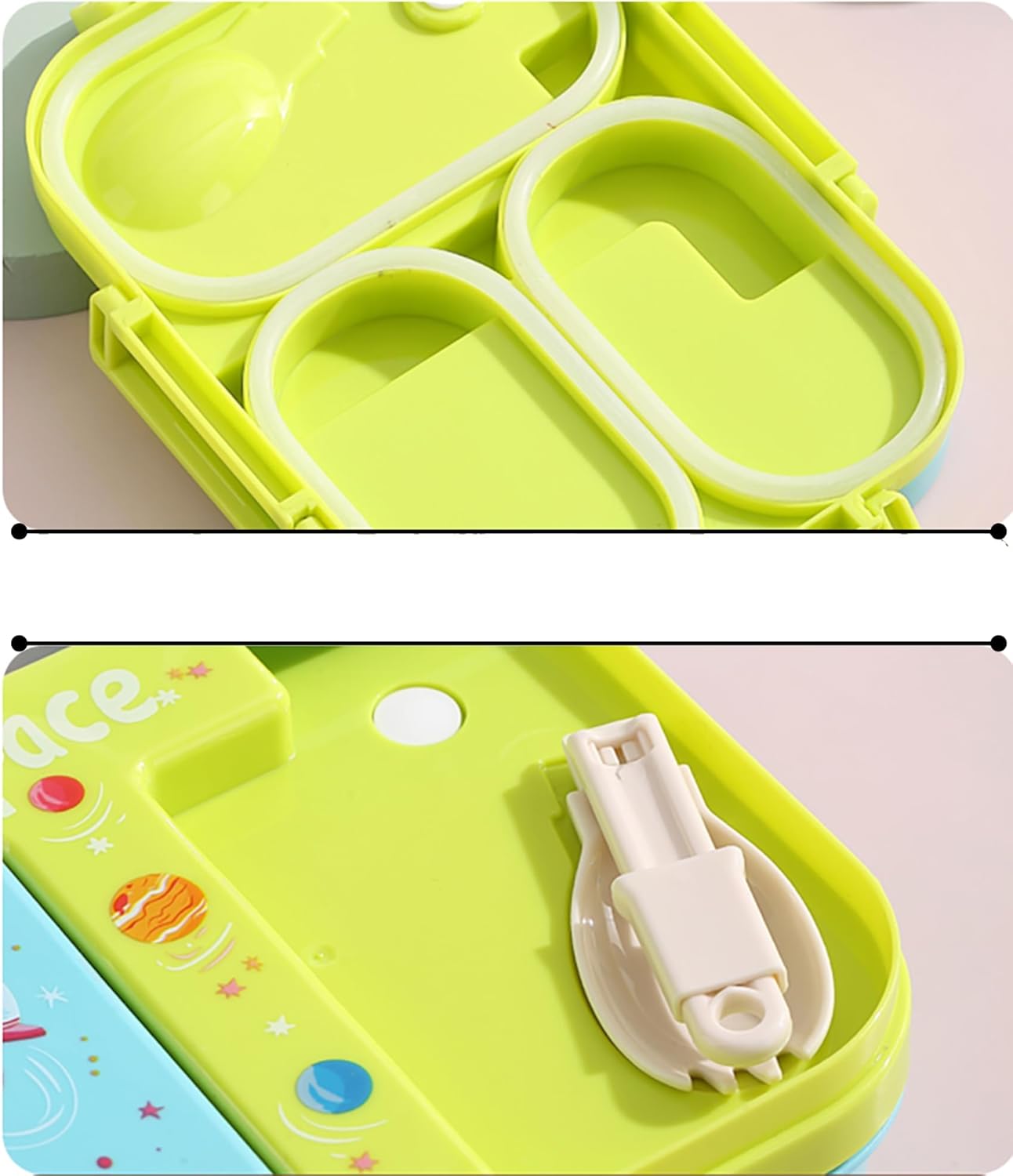 Kids Stainless Steel Lunch Box with 3 Compartments 600ml