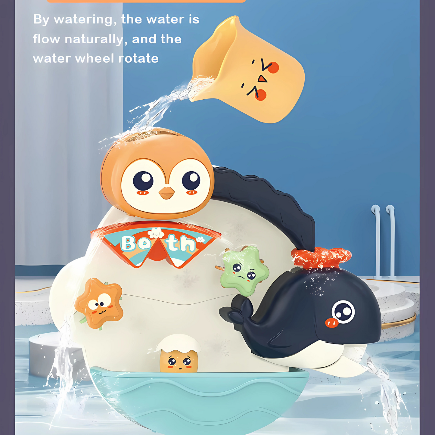 Twisoo Animal Wall Water Bath Shower Toy Set for Toddlers