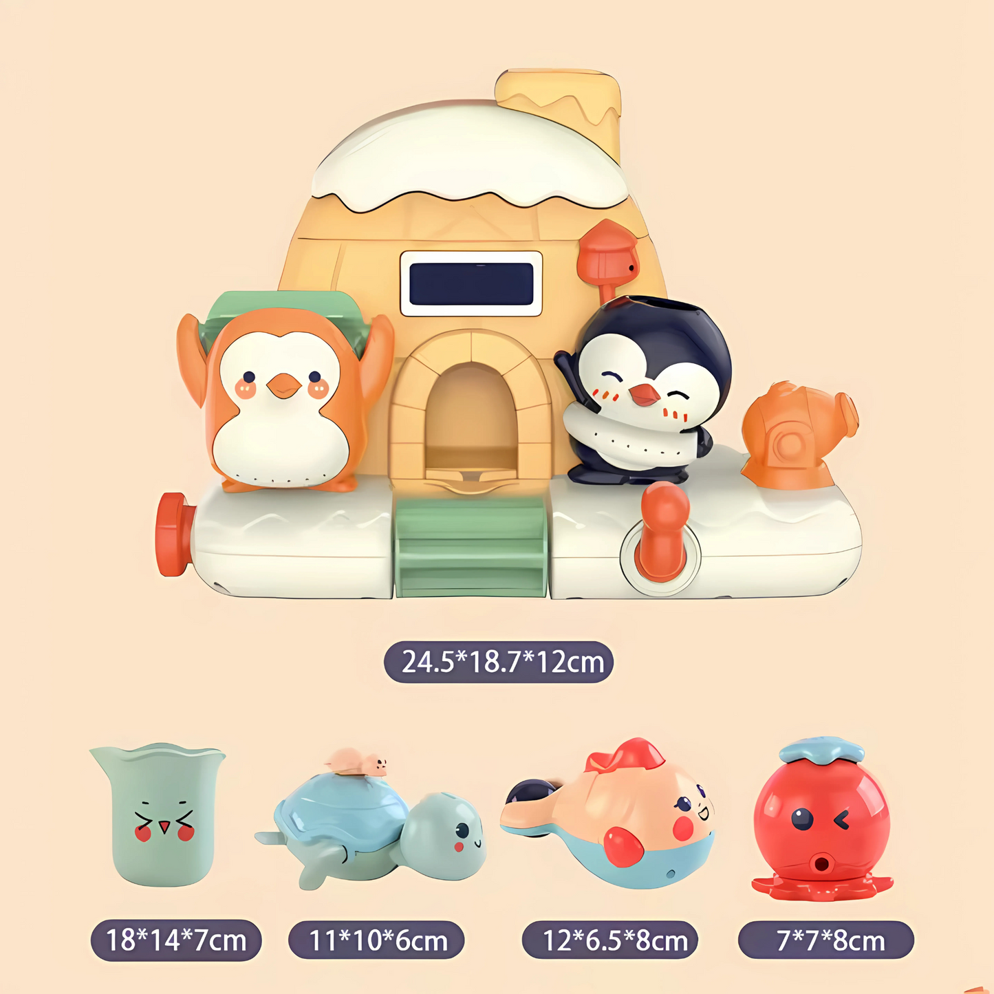 Twisoo Animal Penguin Waterfall Bathtub Toys for Babies