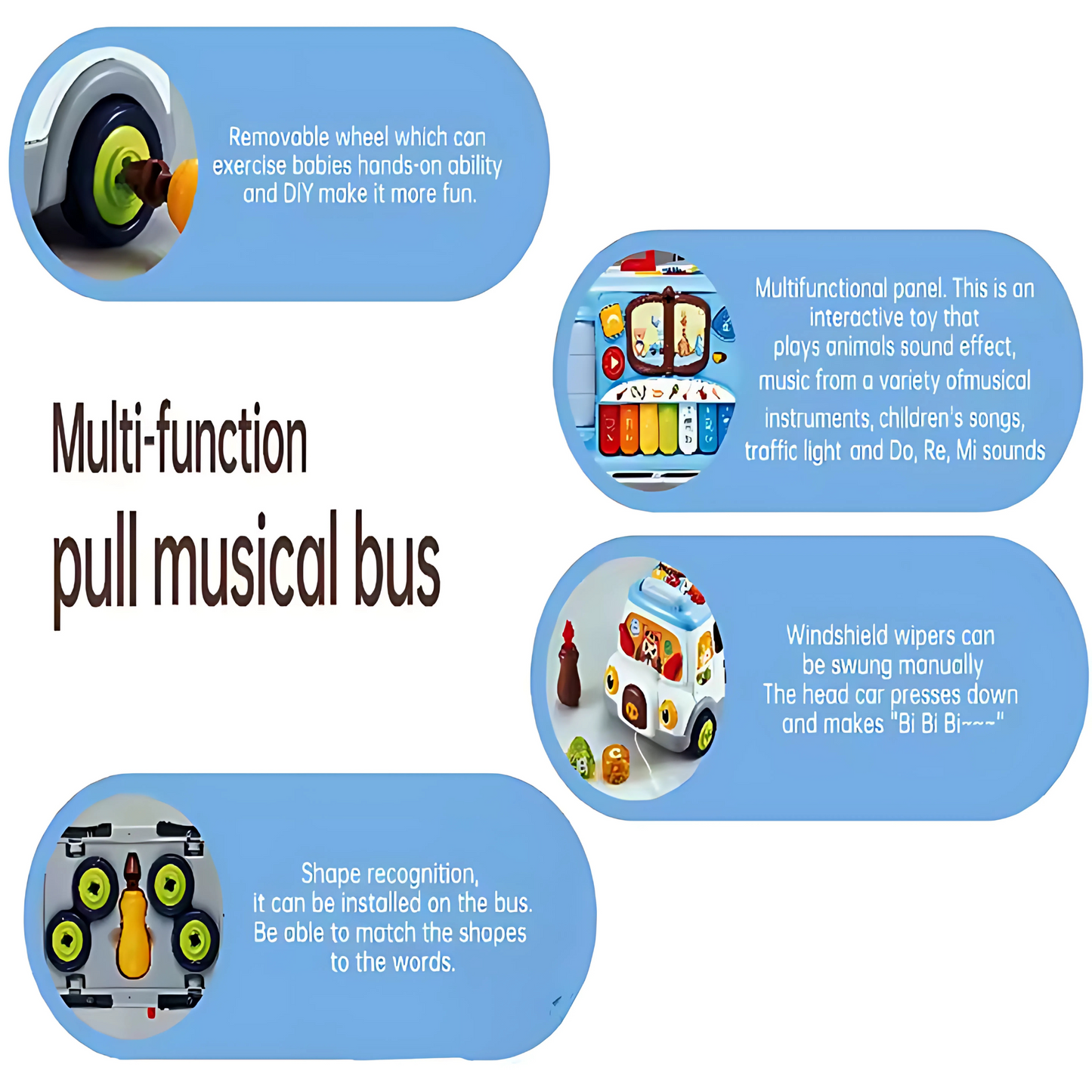 Multifunctional Busy Bus Toy for Toddlers – 2-in-1 Musical Activity Toy