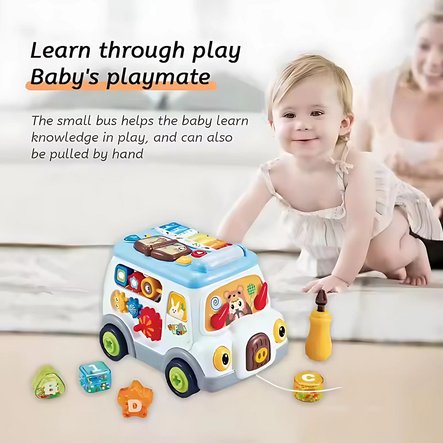Multifunctional Busy Bus Toy for Toddlers – 2-in-1 Musical Activity Toy