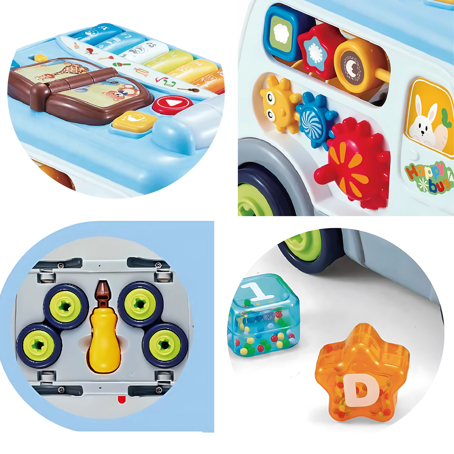 Multifunctional Busy Bus Toy for Toddlers – 2-in-1 Musical Activity Toy