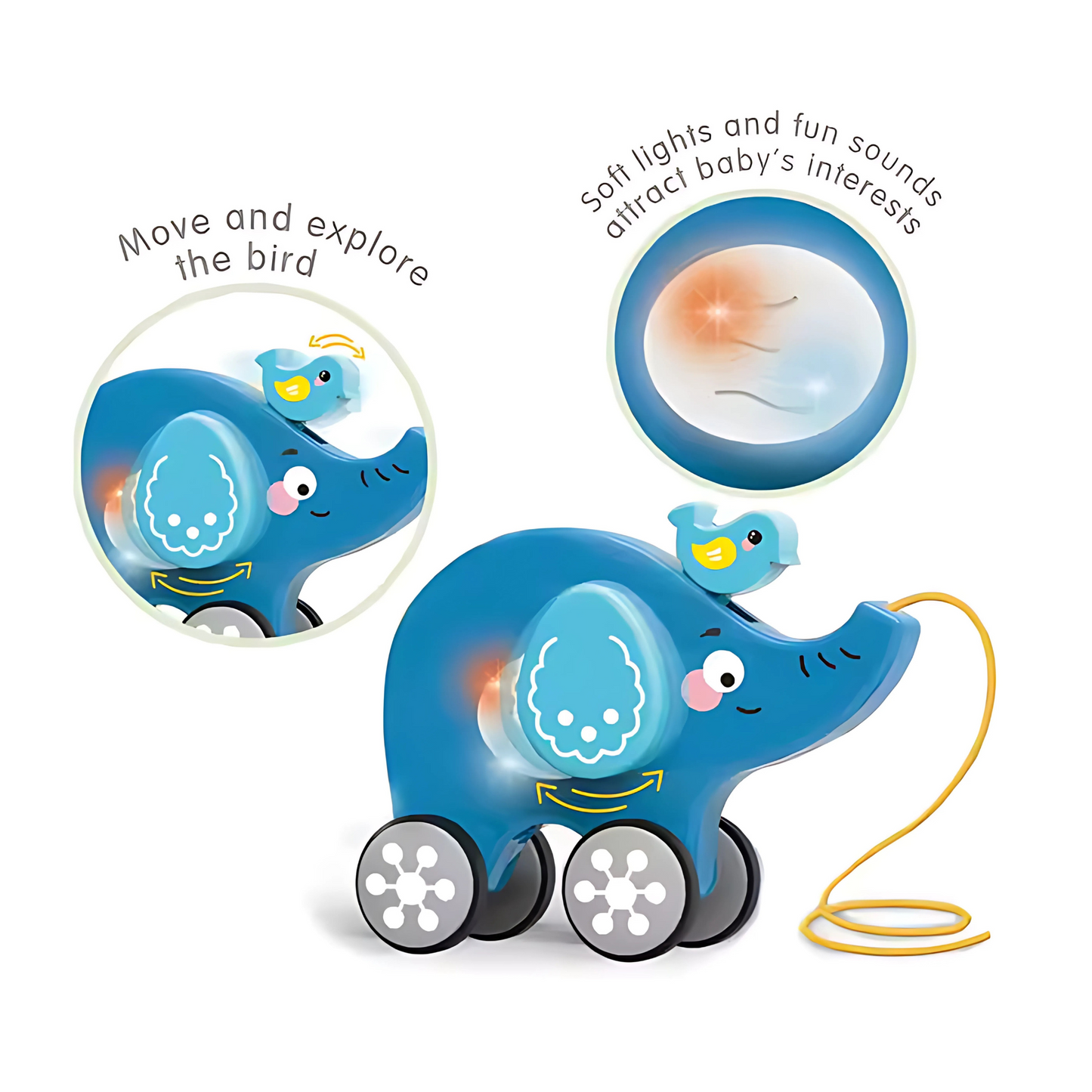 Twisoo Pull String Animal Car Toy – Educational Baby Push &amp; Pull Toy