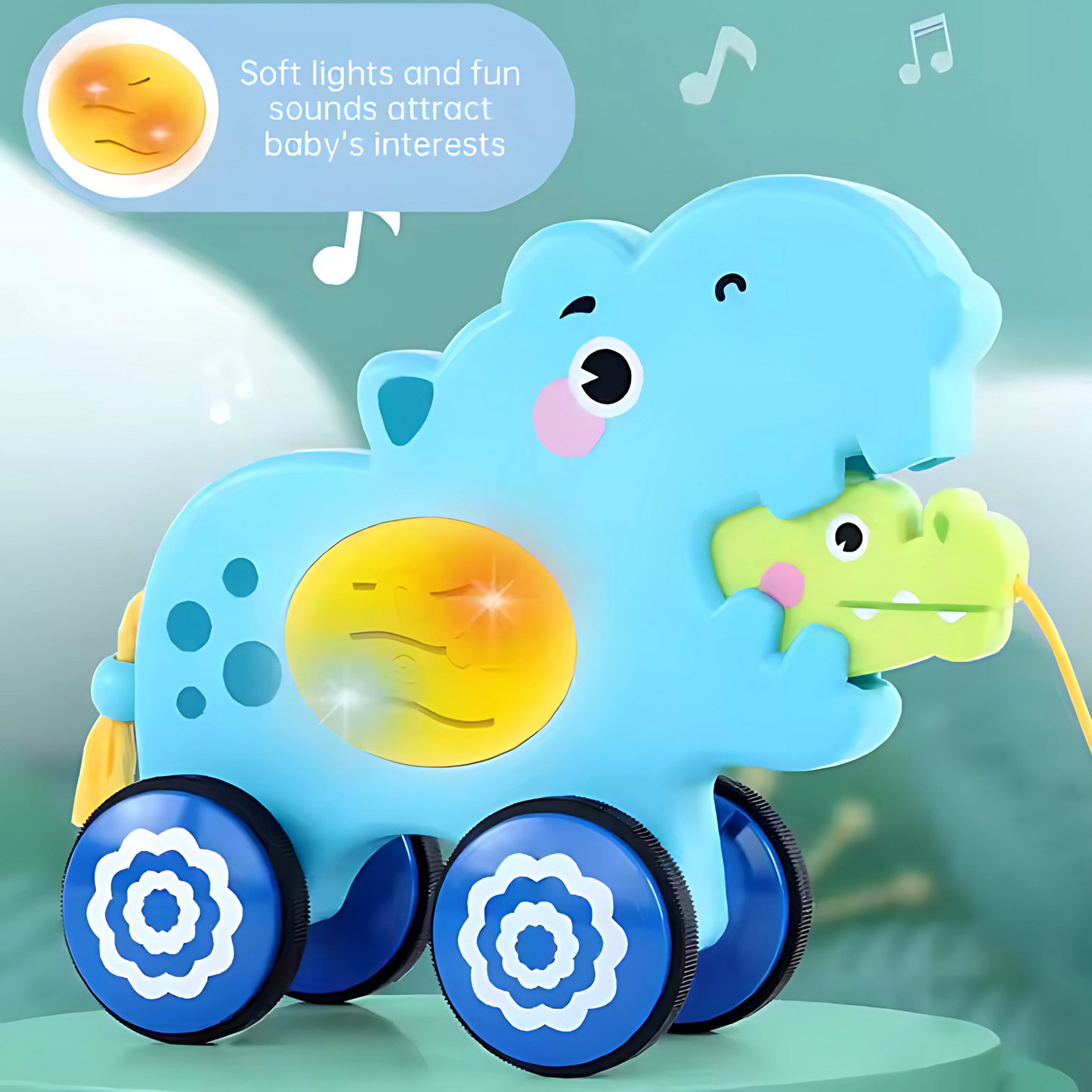 Twisoo Pull String Animal Car Toy – Educational Baby Push &amp; Pull Toy