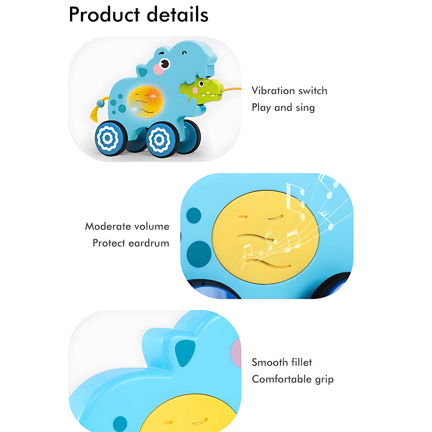 Twisoo Pull String Animal Car Toy – Educational Baby Push &amp; Pull Toy