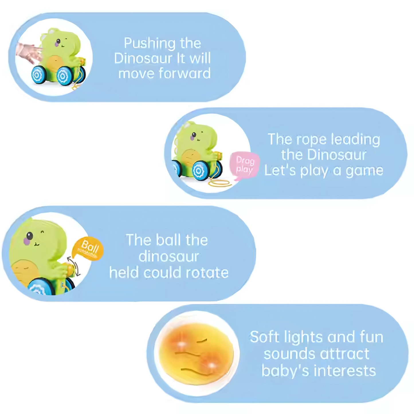 Twisoo Pull String Animal Car Toy – Educational Baby Push &amp; Pull Toy