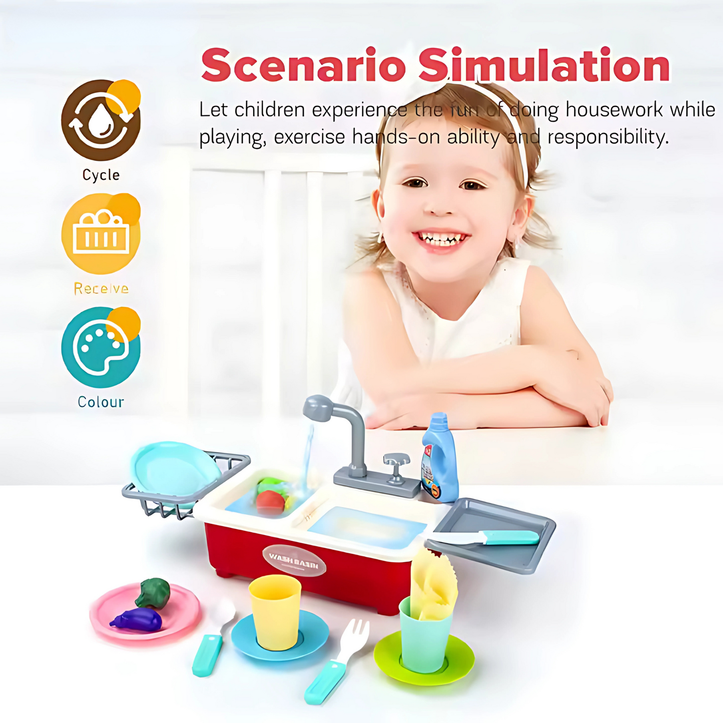 Twisoo Mini Kitchen Sink Toy for Kids