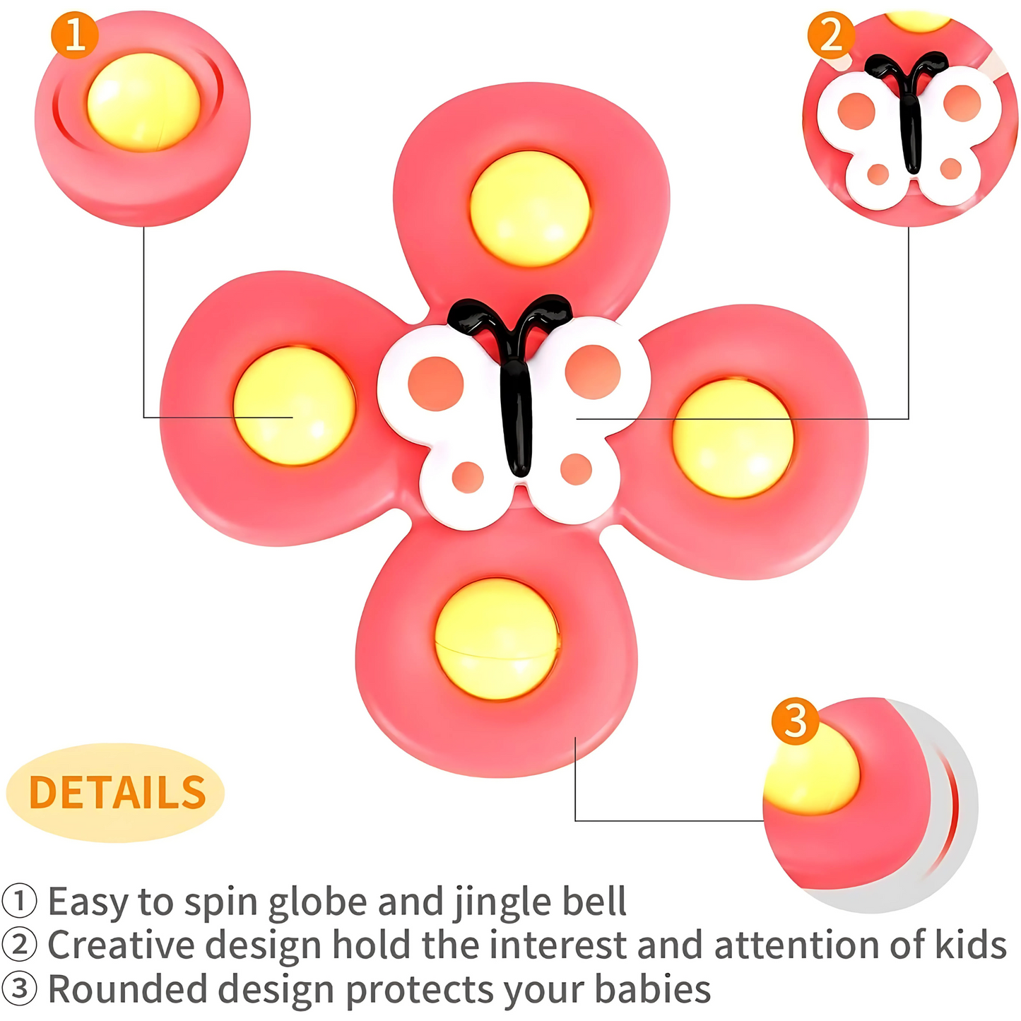 Twisoo Suction Cup Spinning Fun Toys
