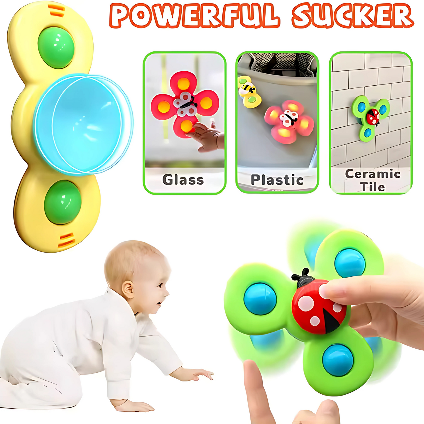 Twisoo Suction Cup Spinning Fun Toys