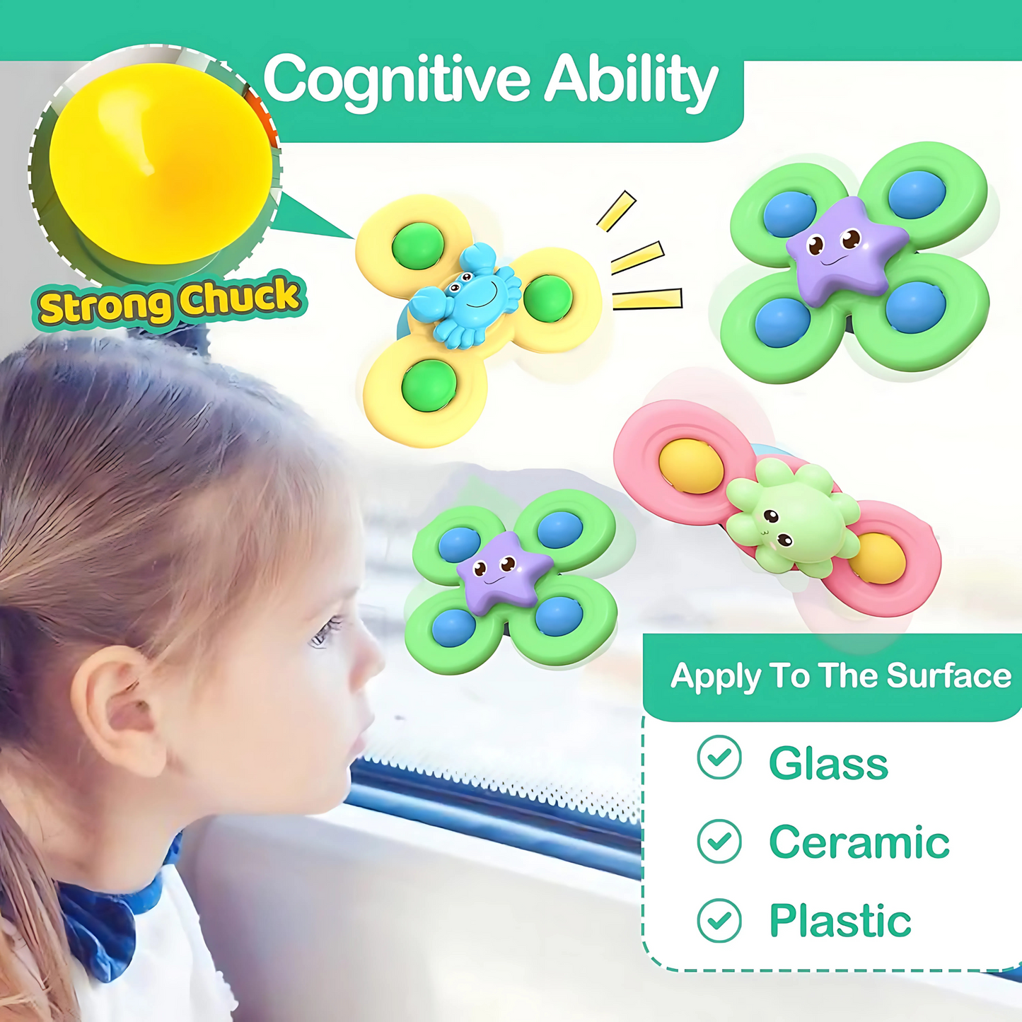 Twisoo Suction Cup Spinning Fun Toys