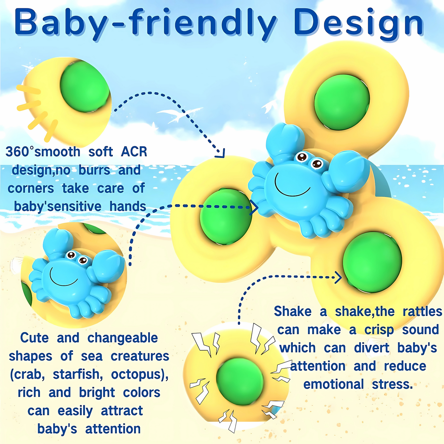 Twisoo Suction Cup Spinning Fun Toys