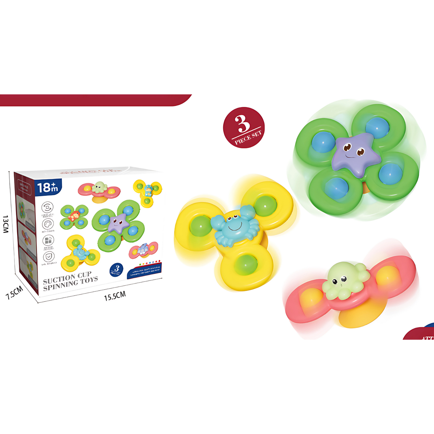 Twisoo Suction Cup Spinning Fun Toys