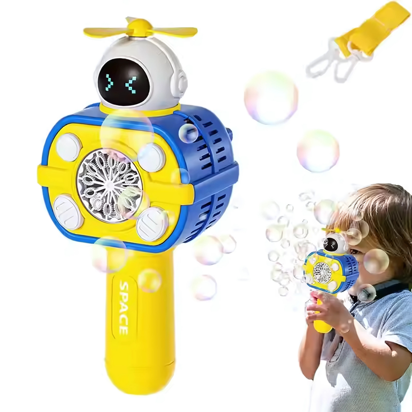 Twisoo Electric Automatic Bubble Gun for Kids with LED Lights