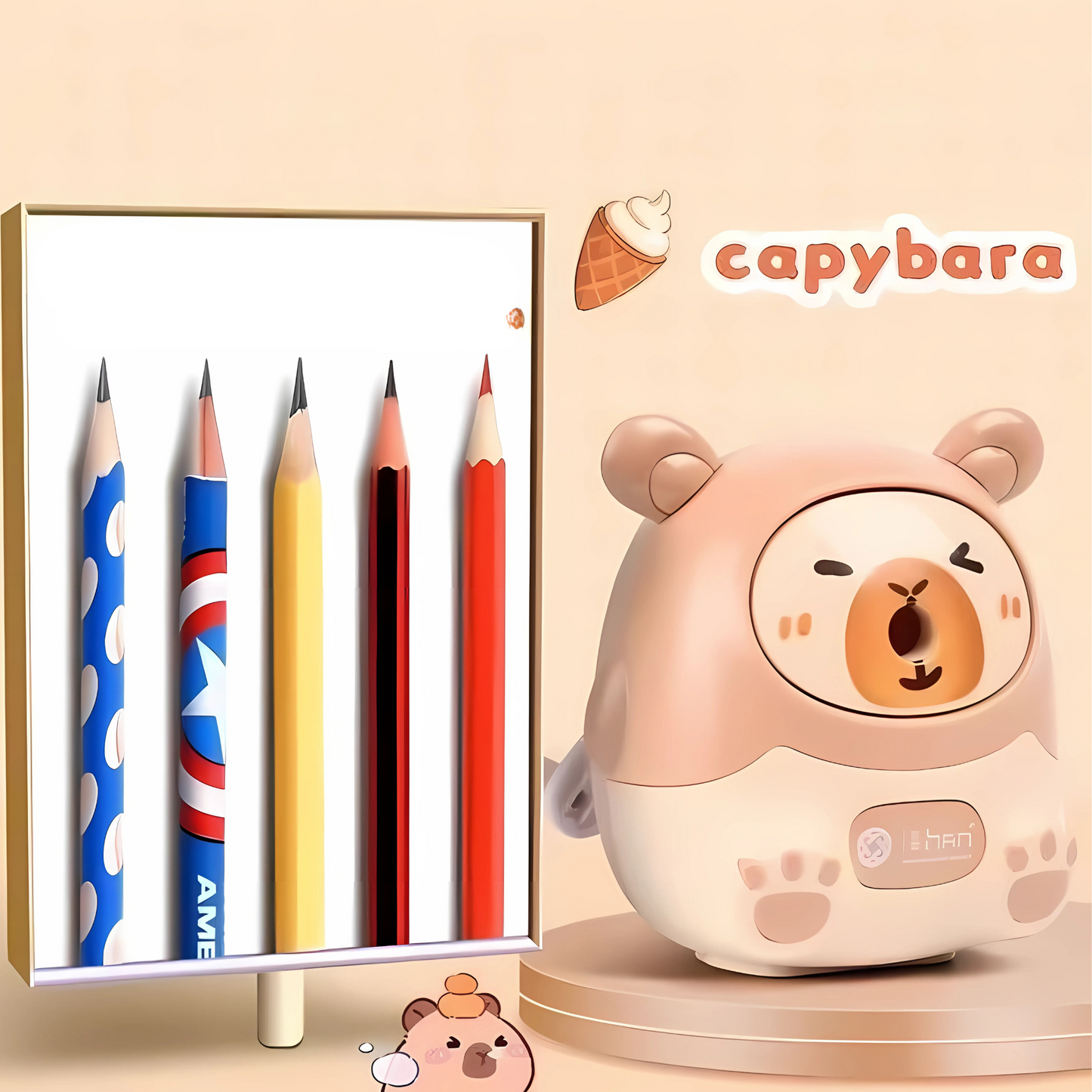 Twisoo Capybara Cute Cartoon Pencil Sharpener