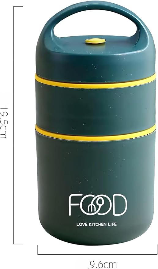 Double Soup Bowl Insulated Lunch Container Thermos Steel Food Jar