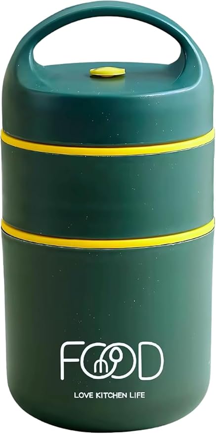 Double Soup Bowl Insulated Lunch Container Thermos Steel Food Jar