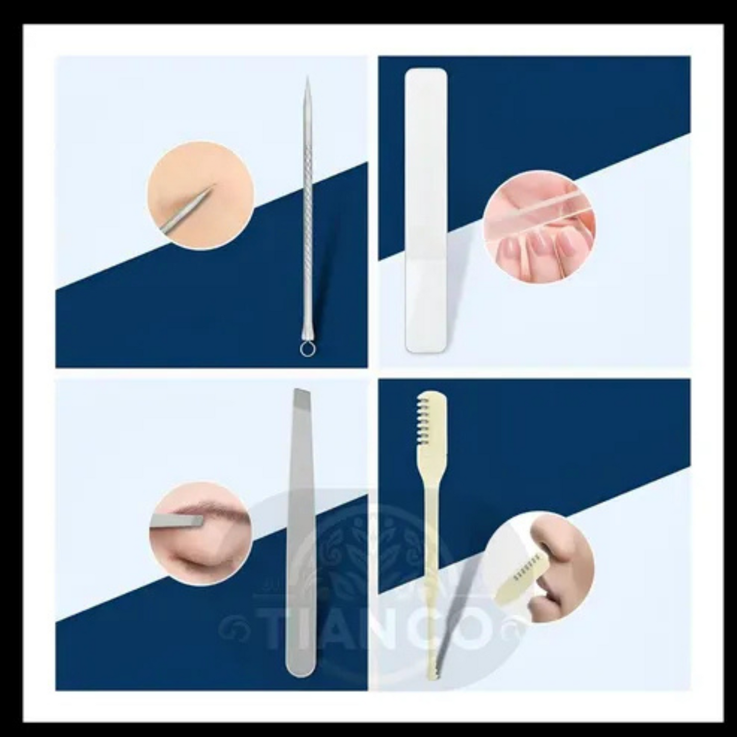 8-Piece Nail Clipper Set with Mini 4-Wheel Travel Trolley