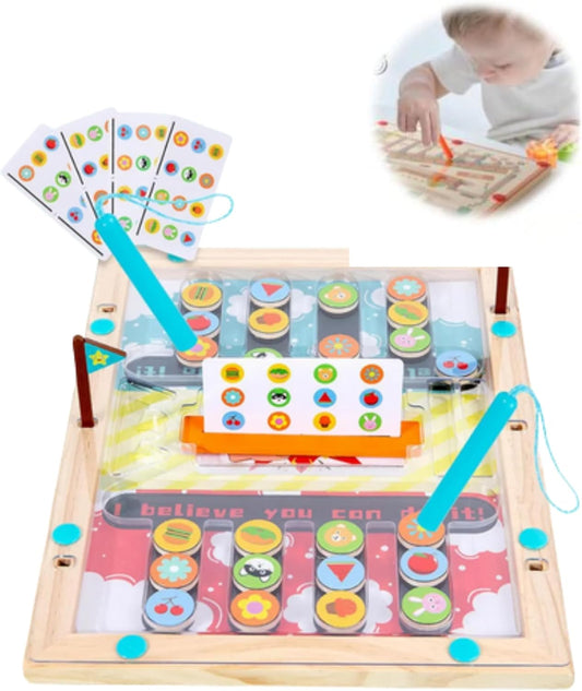 Wooden Magnetic Maze Board Toy for Kids – Color Matching Puzzle