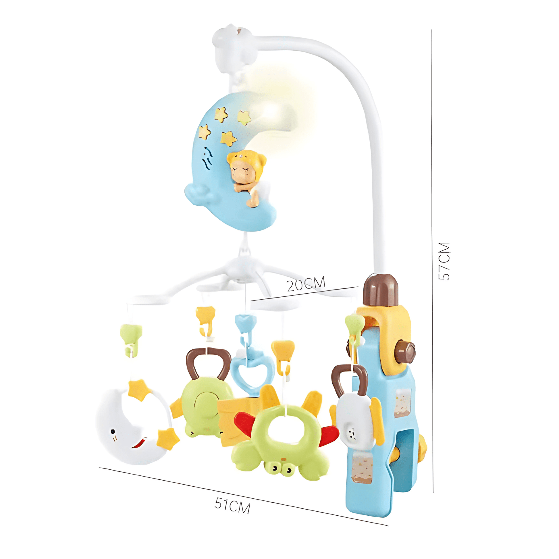 Baby Crib Mobile with Music &amp; Remote – 360° Rotating Hanging Rattle Toy - Twisoo