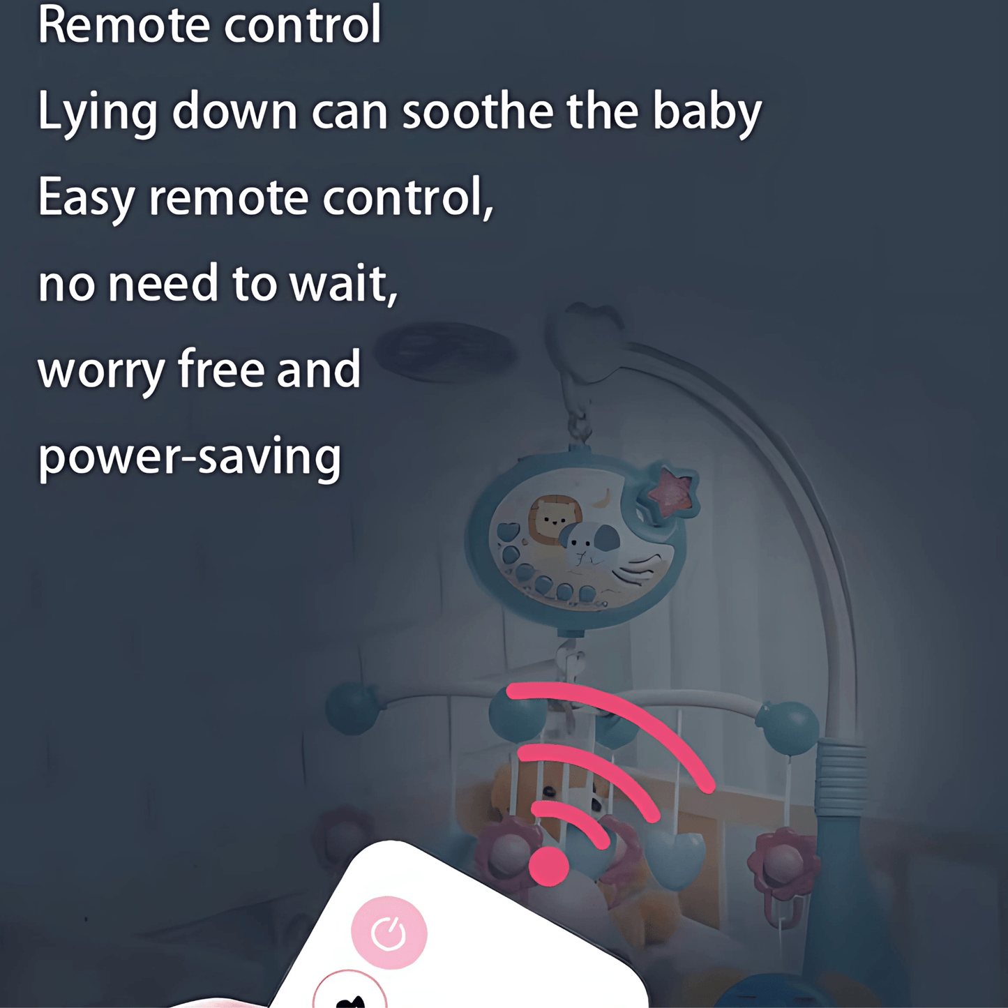 Baby Crib Mobile with Music &amp; Remote – 360° Rotating Hanging Rattle Toy - Twisoo