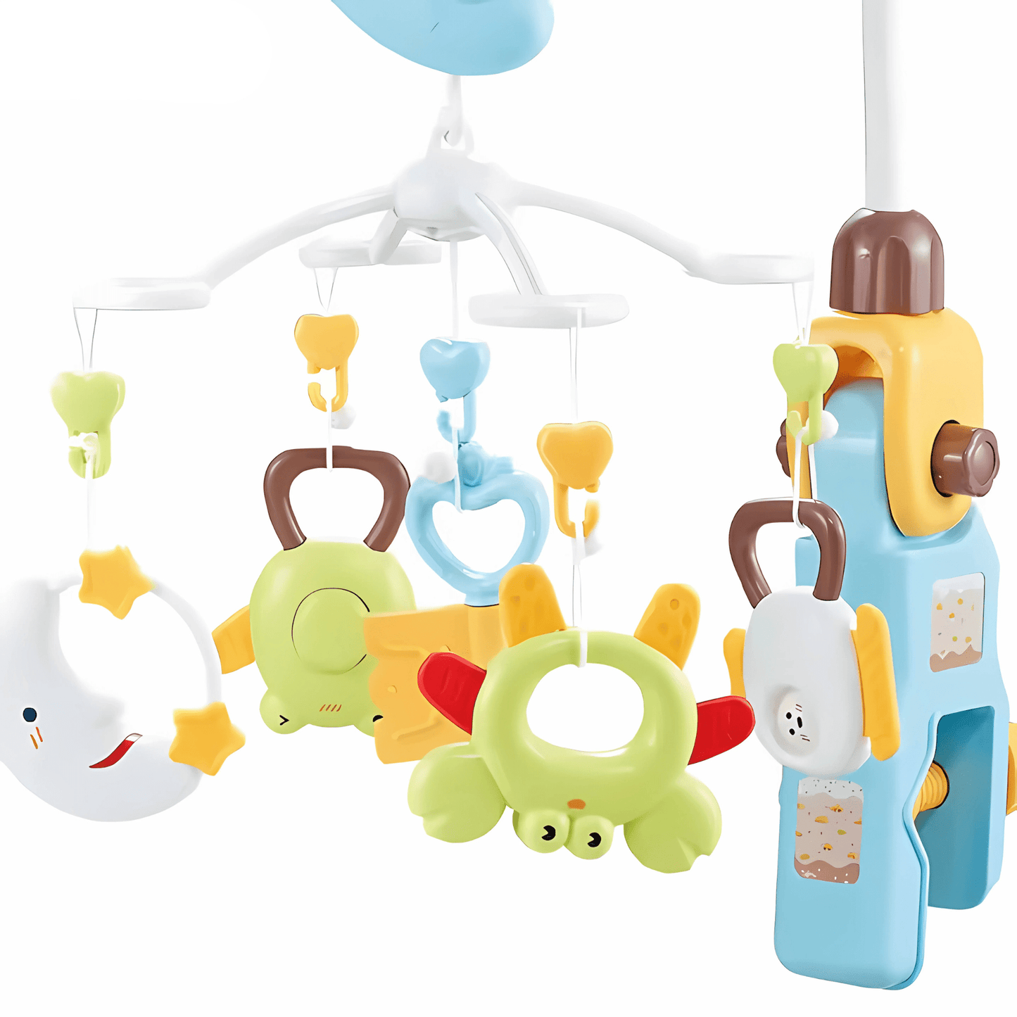 Baby Crib Mobile with Music &amp; Remote – 360° Rotating Hanging Rattle Toy - Twisoo