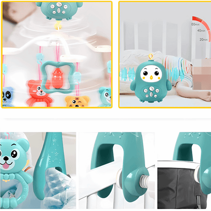 Baby Crib Mobile with Music & Remote – 360° Rotating(Hanging Rattle Toy) - Twisoo