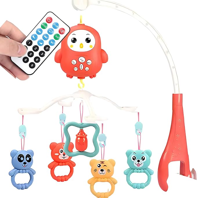 Baby Crib Mobile with Music & Remote – 360° Rotating(Hanging Rattle Toy) - Twisoo