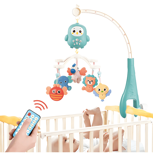 Baby Crib Mobile with Music & Remote – 360° Rotating(Hanging Rattle Toy) - Twisoo