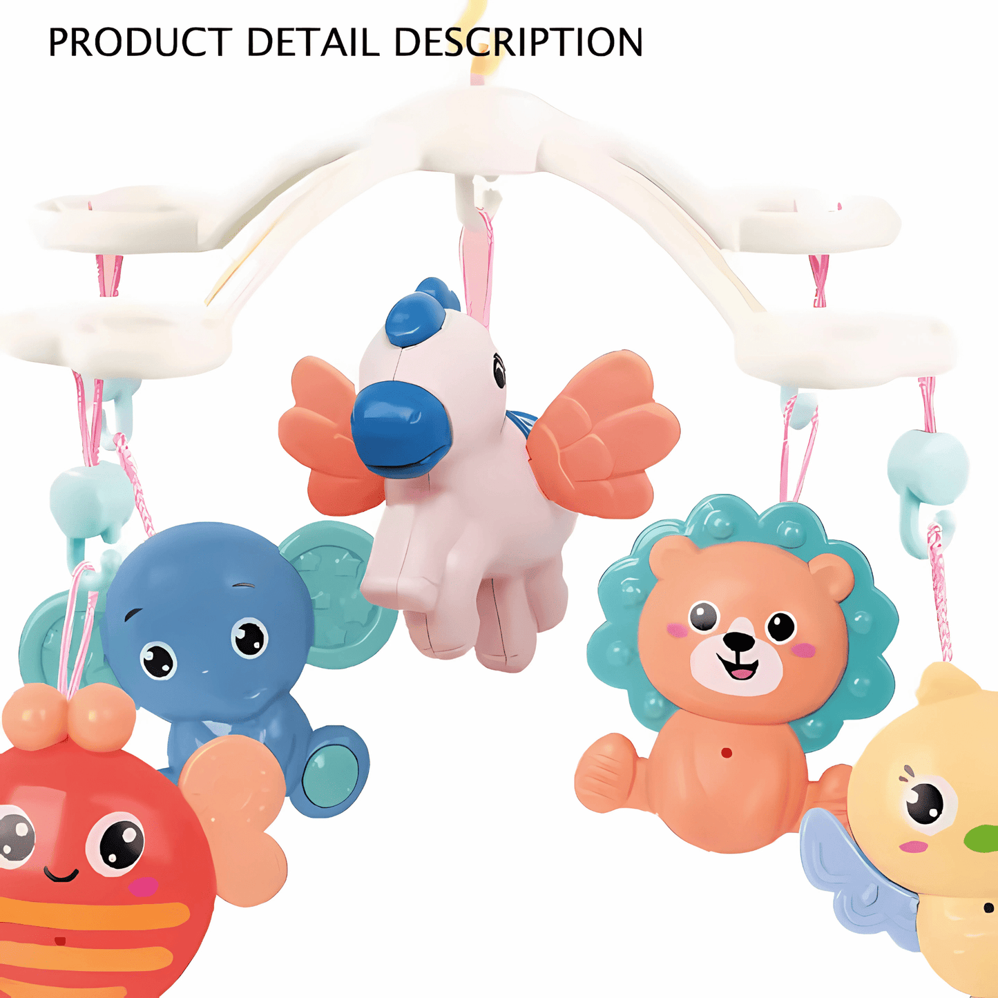 Baby Crib Mobile with Music & Remote – 360° Rotating(Hanging Rattle Toy) - Twisoo