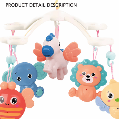 Baby Crib Mobile with Music & Remote – 360° Rotating(Hanging Rattle Toy) - Twisoo