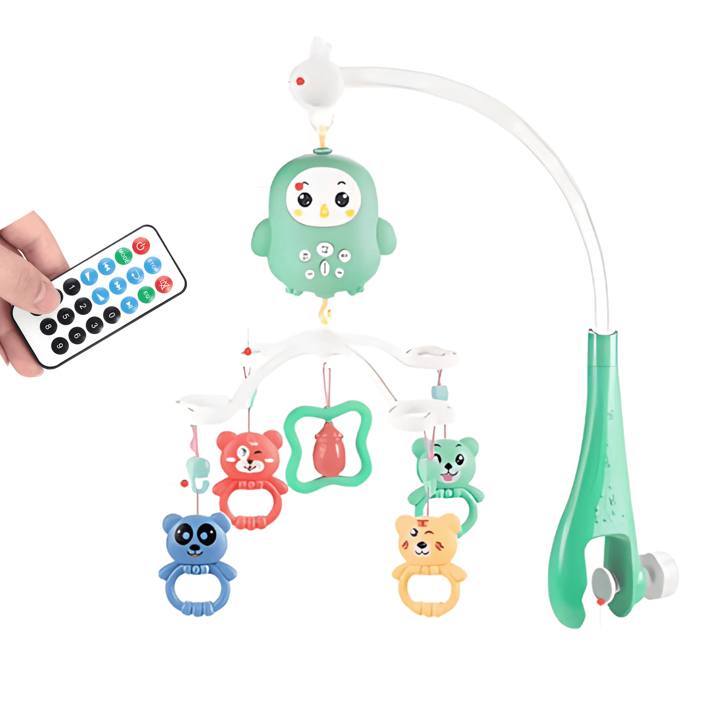 Baby Crib Mobile with Music & Remote – 360° Rotating(Hanging Rattle Toy) - Twisoo