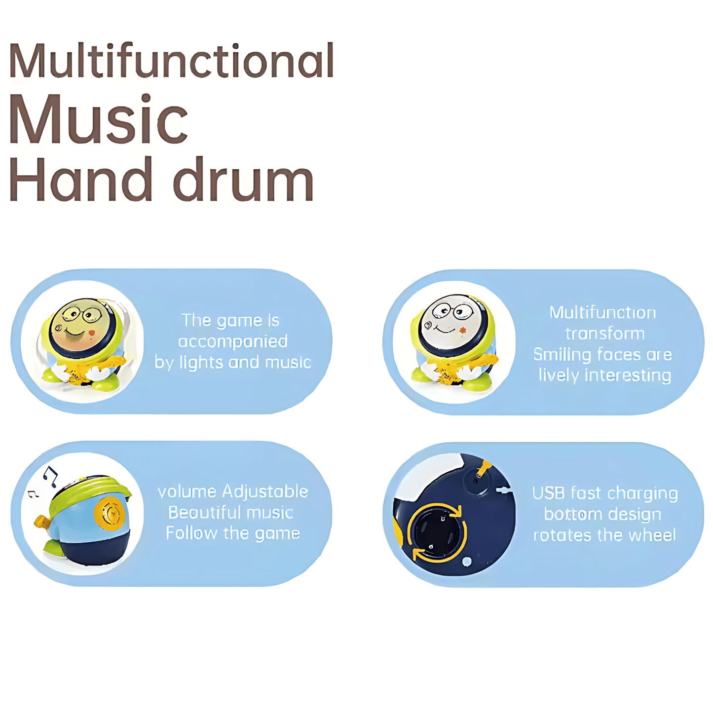 Baby DJ Hand Drum Toy – Talking and Dancing - Twisoo