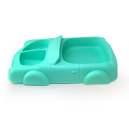 Baby Food Plate - Car Design with Wooden Spoon for Babies and Kids - Twisoo
