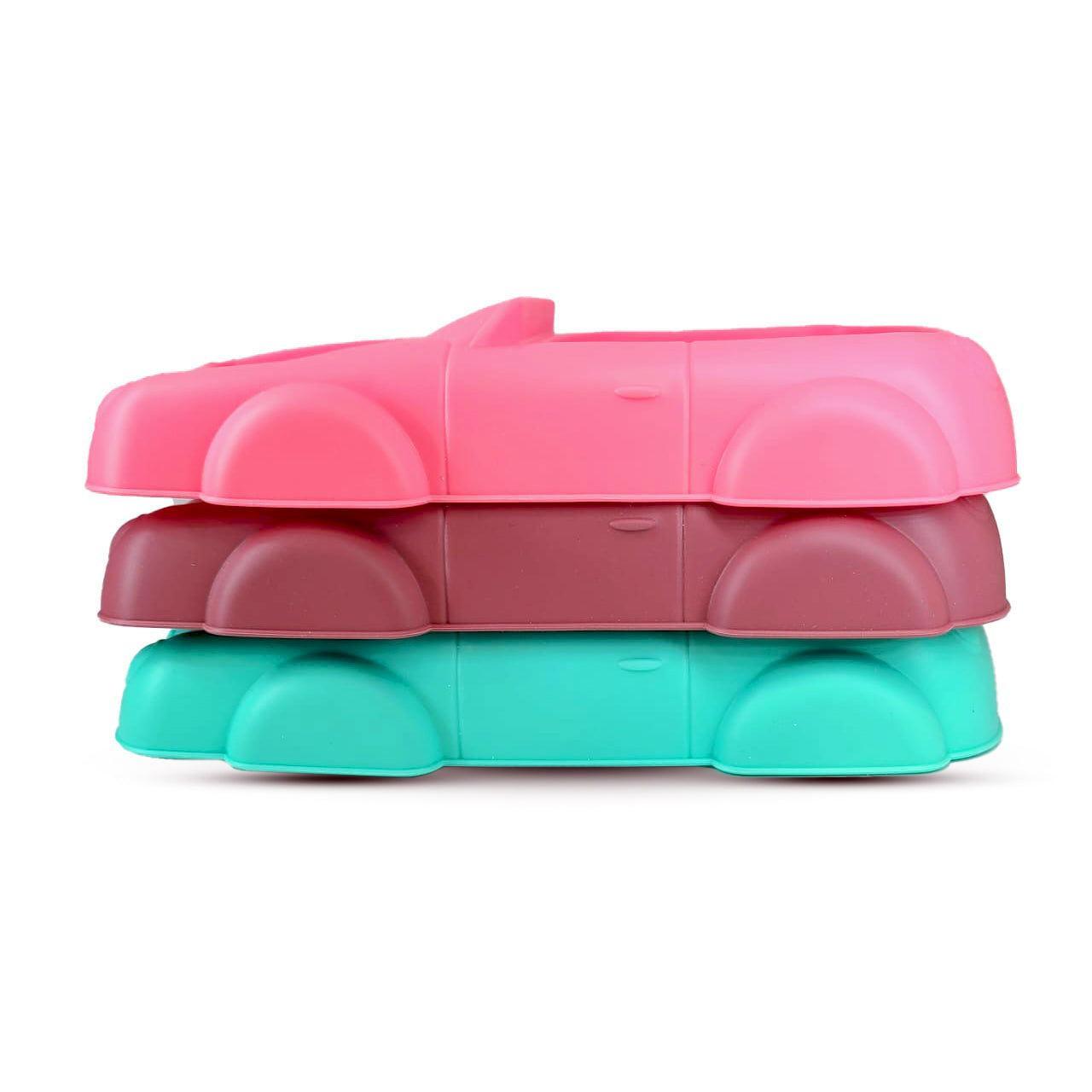 Baby Food Plate - Car Design with Wooden Spoon for Babies and Kids - Twisoo