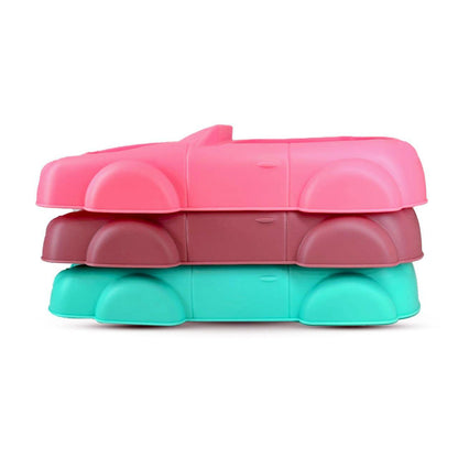 Baby Food Plate - Car Design with Wooden Spoon for Babies and Kids - Twisoo