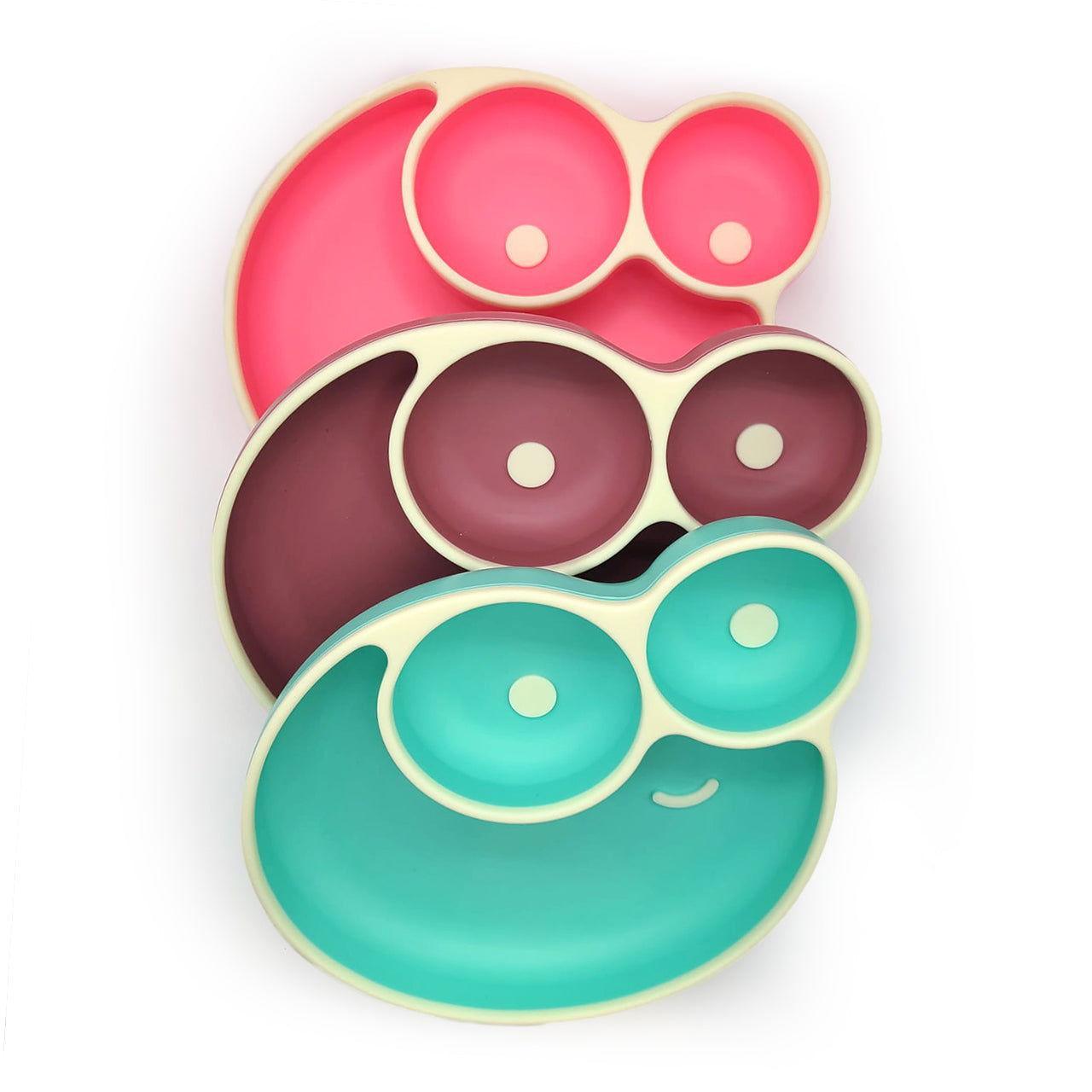 Baby Food Plate - Snail Design with Wooden Spoon - Twisoo