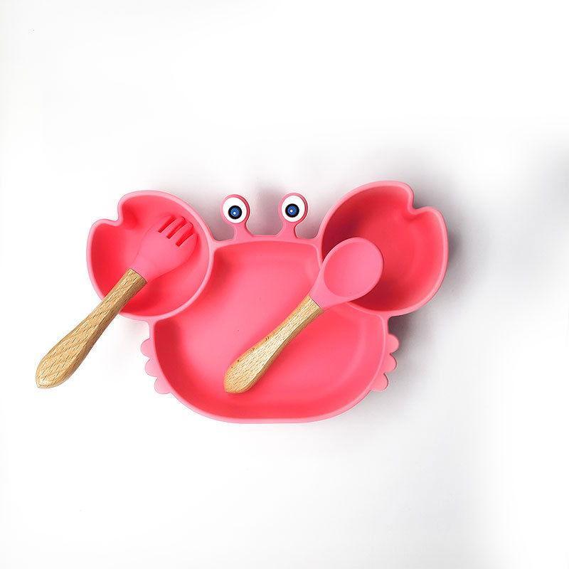 Baby Silicon Food Plate - Cute Crab Design - Twisoo