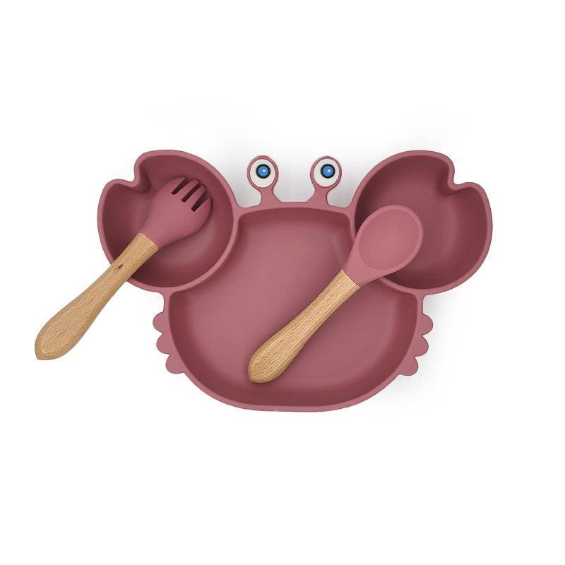 Baby Silicon Food Plate - Cute Crab Design - Twisoo