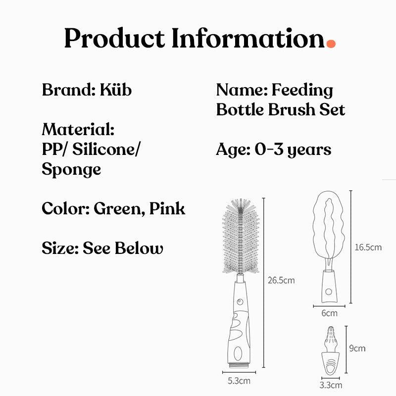 BBET 3Pcs Silicone Baby Nipple Bottle Cleaner Set - Twisoo