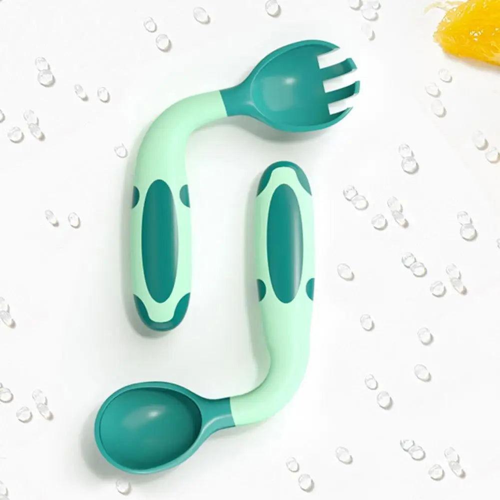 BBET Children Foldable Silicone Spoon and Fork Set - BPA - Free - Twisoo