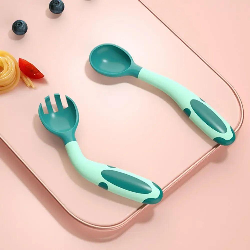 BBET Children Foldable Silicone Spoon and Fork Set - BPA - Free - Twisoo