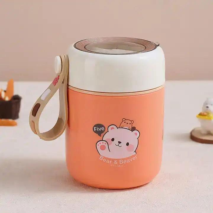Bear Vacuum Food Jar - Stainless Steel with Spoon (450ml) - Twisoo