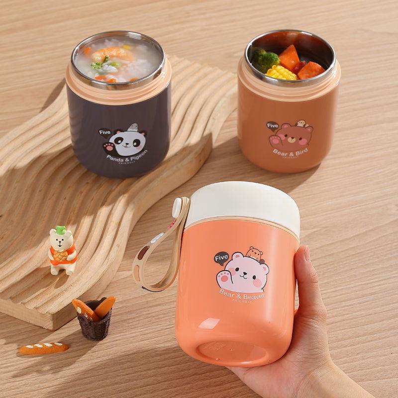 Bear Vacuum Food Jar - Stainless Steel with Spoon (450ml) - Twisoo