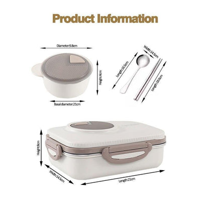 Bento - Steel Lunchbox, Spill - Proof for Teenagers and Adults - Twisoo