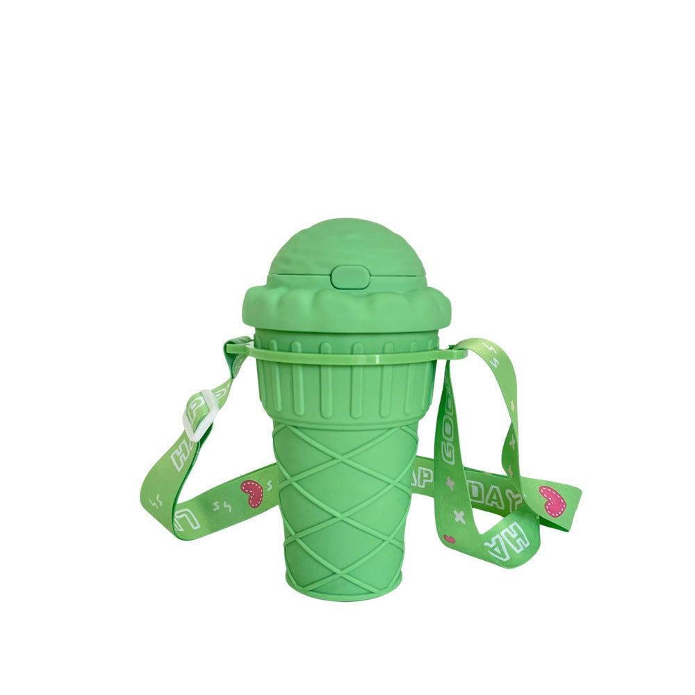 Children’s Ice Cream - Themed Sipper Water Bottle with Strap - Twisoo