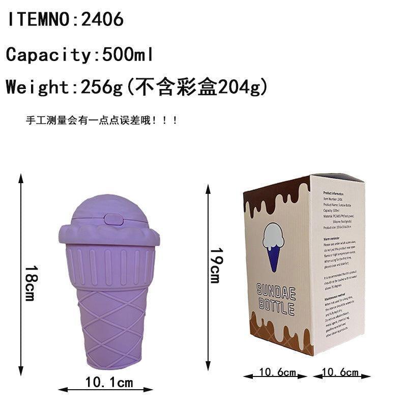 Children’s Ice Cream - Themed Sipper Water Bottle with Strap - Twisoo