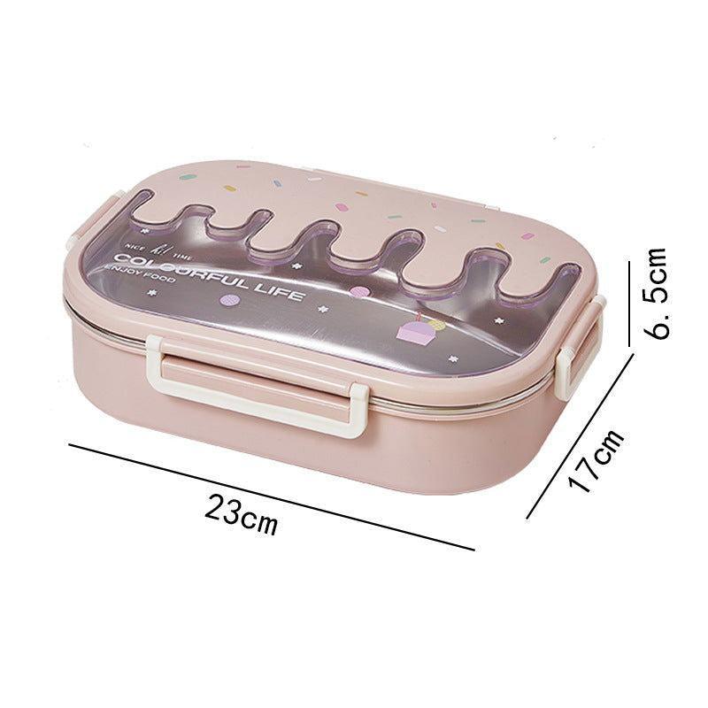 Creative 2 Grid Ice - cream Steel Lunch Box for Kids - Twisoo