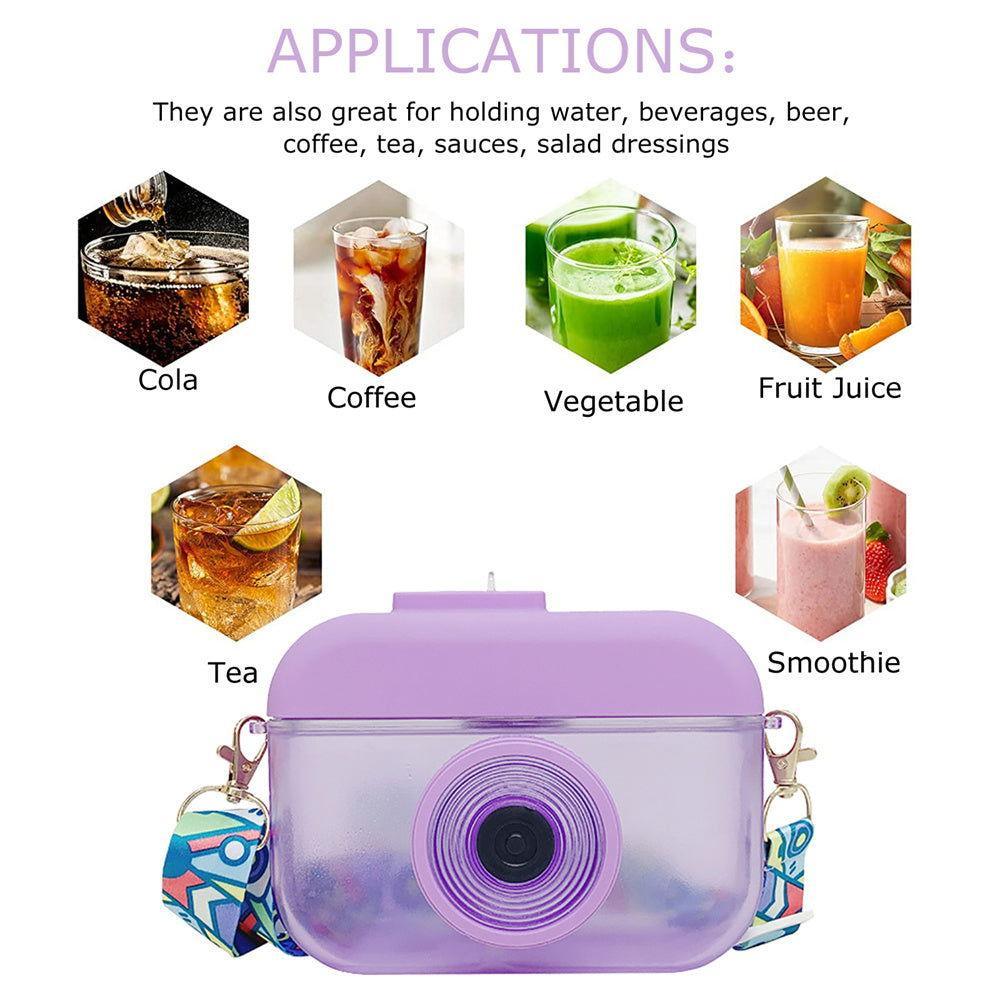 Creative Camera Outdoor Water Bottle for Kids with Portable Strap - Twisoo