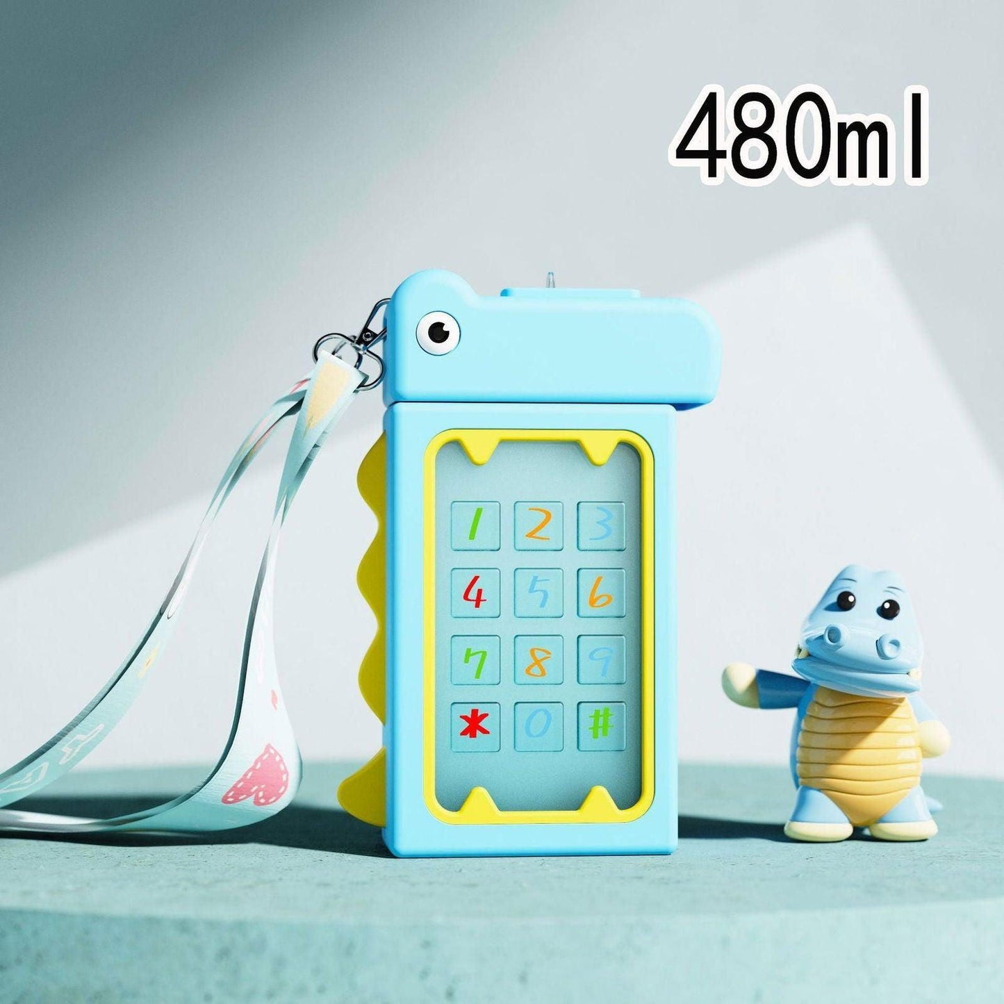 Creative Dino Water Bottle for Kids with Portable Strap - Twisoo