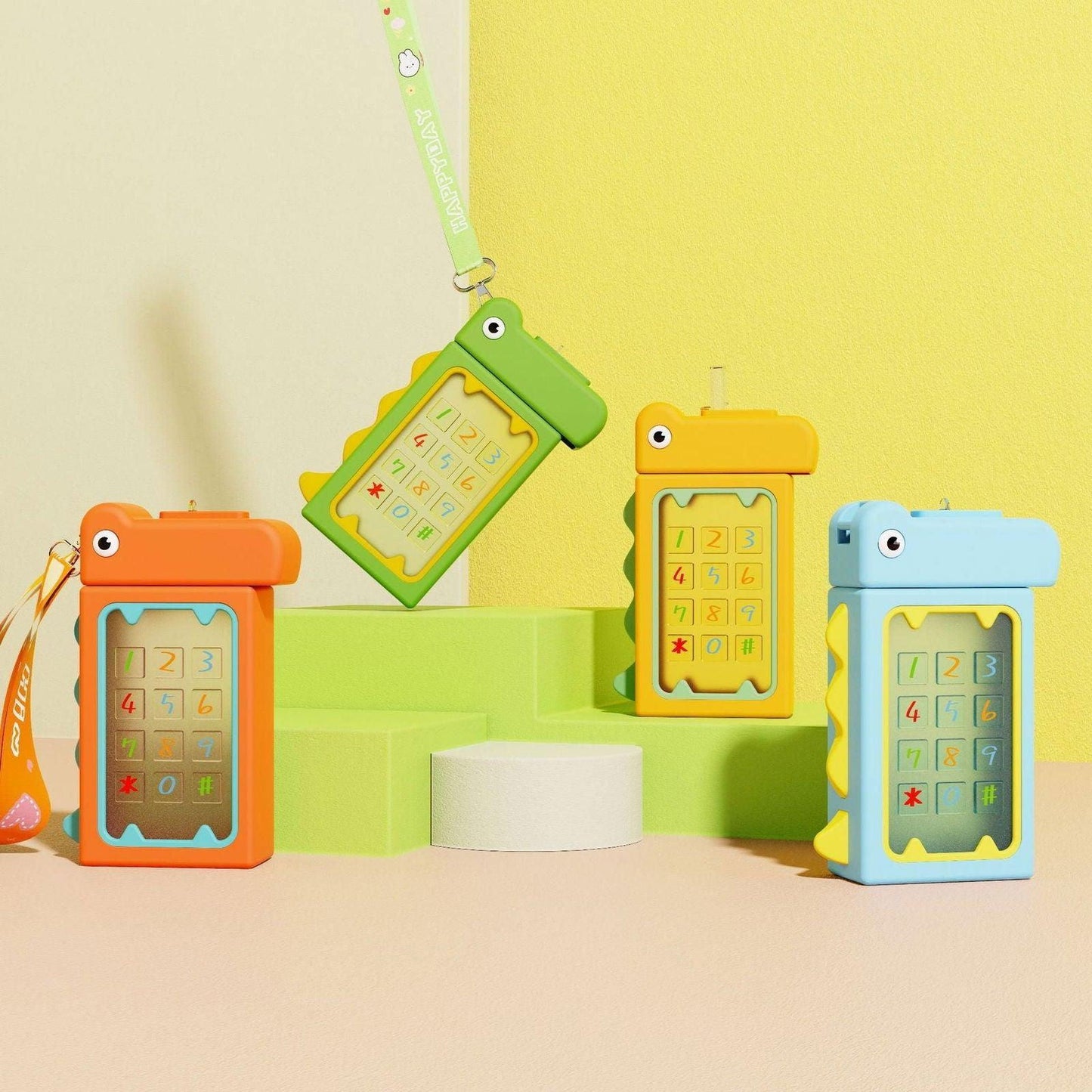 Creative Dino Water Bottle for Kids with Portable Strap - Twisoo